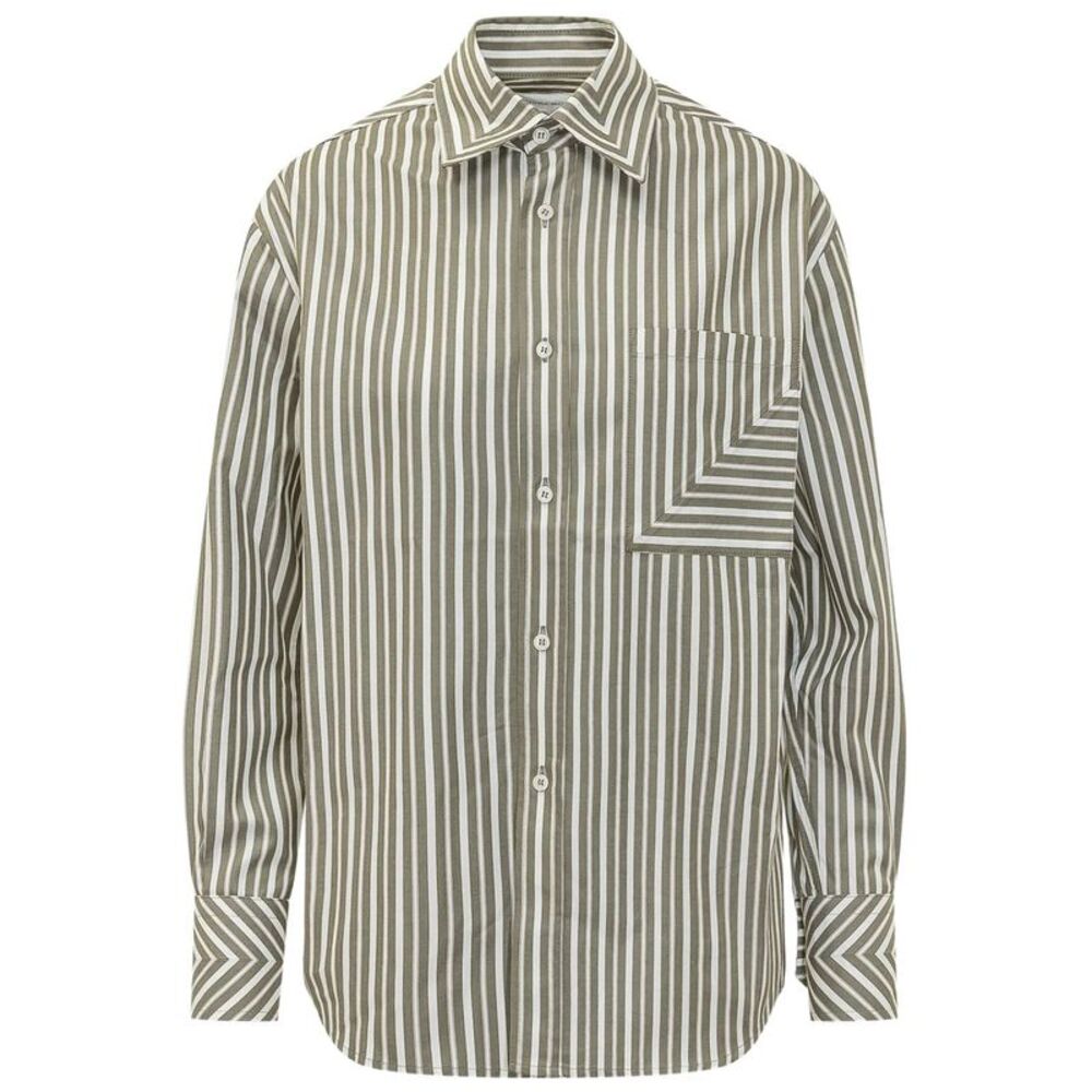 Camicia A Righe Con Taschino Women